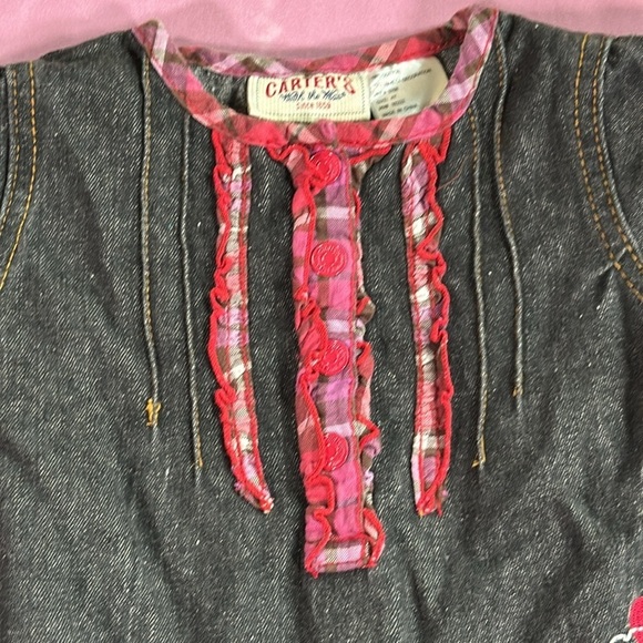 Vintage Carter’s Charcoal Black Denim Sweet Heart Dress Valentines size 4T - Picture 12 of 12